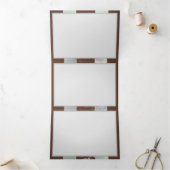 Steampunk時計とターコイズバラオンストライプの 三つ折り招待状 (内部)