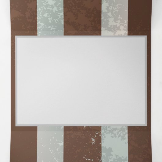 Steampunk時計とターコイズバラオンストライプの 三つ折り招待状 (内部中)