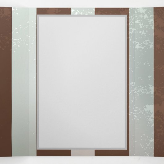 Steampunk時計とターコイズバラオンストライプの 三つ折り招待状 (内部中)