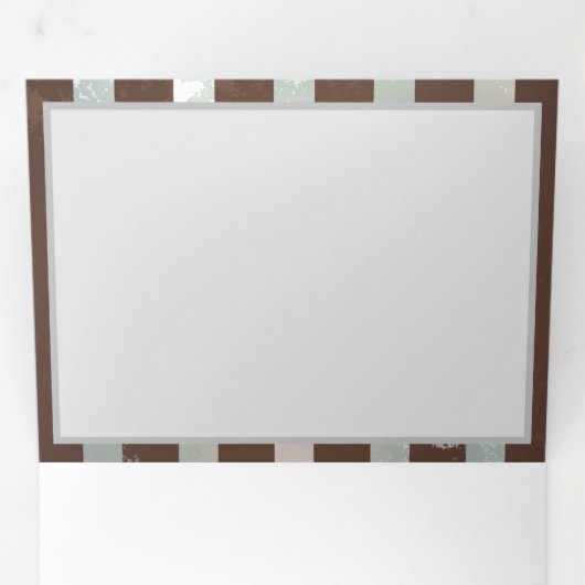 Steampunk時計とターコイズバラオンストライプの 三つ折り案内状 (内部最初)