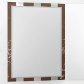 Steampunk時計とターコイズバラオンストライプの 三つ折り案内状 (内部最初)