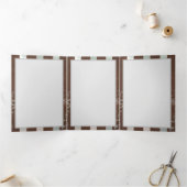 Steampunk時計とターコイズバラオンストライプの 三つ折り案内状 (内部)