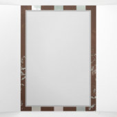 Steampunk時計とターコイズバラオンストライプの 三つ折り案内状 (内部中)