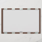 Steampunk時計とターコイズバラオンストライプの 便箋 (裏面)