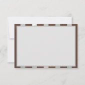 Steampunk時計とターコイズバラオンストライプの 出欠カード (裏面)