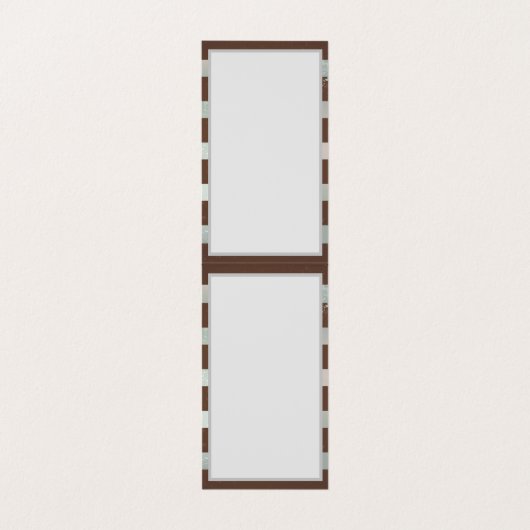 Steampunk時計とターコイズバラオンストライプの 名刺 (内部フラット)