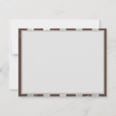 Steampunk時計とターコイズバラオンストライプの 招待状 (裏面)