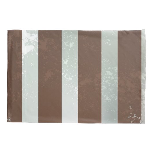 Steampunk時計とターコイズバラオンストライプの 枕カバー (裏面-左)