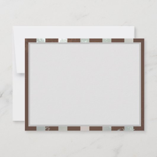 Steampunk時計とターコイズバラオンストライプの 案内状 (裏面)