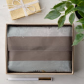 Steampunk時計とターコイズバラオンストライプの 薄葉紙 (ギフト)