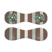 Steampunk時計とターコイズバラオンストライプの 野球ボール (パネル)