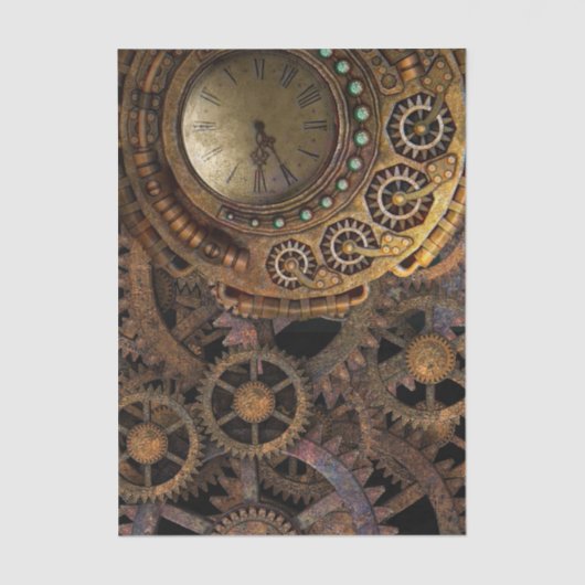 Steampunk時計のギアの切り離し 薄葉紙 (正面)