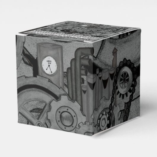 Steampunk機械（モノクロ） フェイバーボックス (正面サイド)