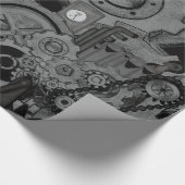 Steampunk機械（モノクロ） ラッピングペーパー (角)