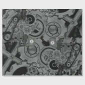 Steampunk機械（モノクロ） ラッピングペーパー (フラット)