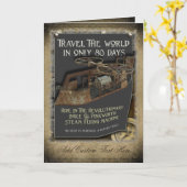 Steampunk機飛んでいる械グリーティングカード カード (黄色い花)