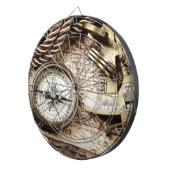 steampunk沿岸航海のなロープのアンティークのコンパス ダーツボード (正面右)