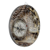 steampunk沿岸航海のなロープのアンティークのコンパス ダーツボード (正面左)