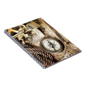 steampunk沿岸航海のなロープのアンティークのコンパス ノートブック (右側)