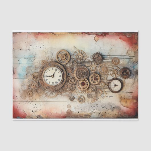 Steampunk混合媒体 薄葉紙 (正面)