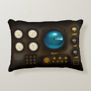 Steampunk潜水艦コントロールパネルソナー表示 アクセントクッション
