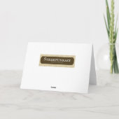 Steampunk熱気球濃い青の手書き カード (裏面)