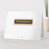 Steampunk熱気球濃い青の手書き カード (裏面)