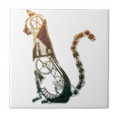 Steampunk猫のタイル タイル (正面)