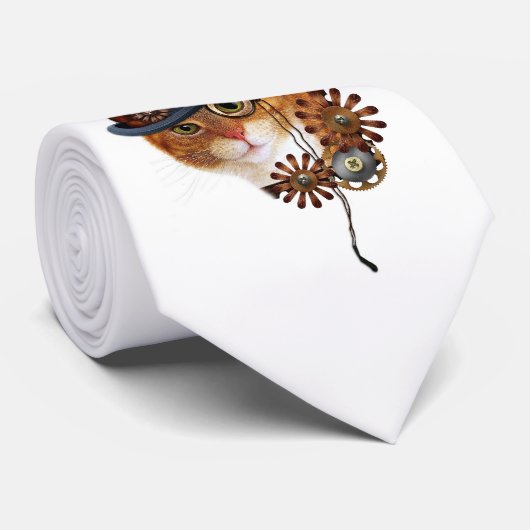 Steampunk猫のタイ ネクタイ (ロール)