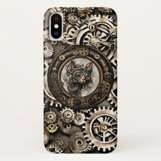 Steampunk猫ゴーグルを着て – iPhone Xケース X ケース