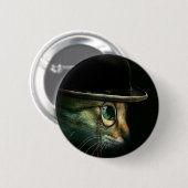 Steampunk猫ピン背部ボタン 缶バッジ (正面&裏面)