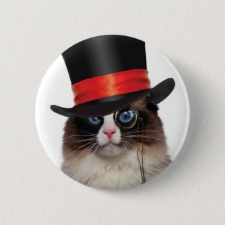 Steampunk猫Pinの背部ボタン 缶バッジ