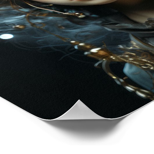 Steampunk男とペスト医師マスクヴィンテージポスト ポスター (角)