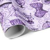 Steampunk紫色のパターン包装紙 ラッピングペーパー (ロールコーナー)