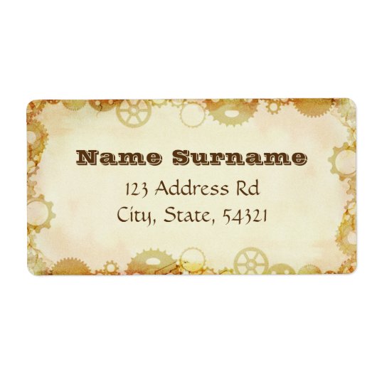 Steampunk結婚の出荷ラベル ラベル (正面)