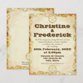 Steampunk結婚の招待 招待状 (正面/裏面)