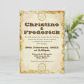 Steampunk結婚の5"x7"招待 招待状 (スタンド正面)