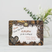 Steampunk結婚式の日付を保存 シーズンカード (スタンド正面)