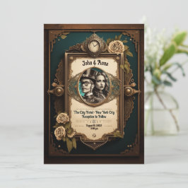 Steampunk結婚式招待状（自撮） 招待状