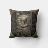 Steampunk装置-回転式のダイヤルの電話 クッション (裏面)