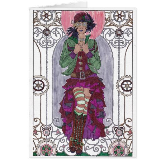 Steampunk誕生日カード – SF2 (正面)