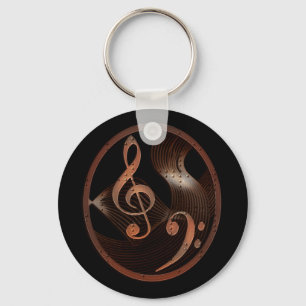 Steampunk音楽デザインKeychain キーホルダー