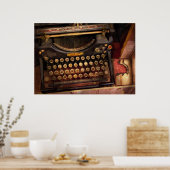 Steampunk – ただの普通のタイプライター ポスター (キッチン)