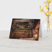 Steampunk -ちょうど通常のタイプライター カード (黄色い花)