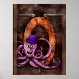 Steampunk – アルファベット – O is for Octopus ポスター