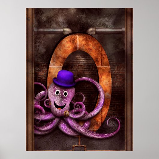 Steampunk – アルファベット – O is for Octopus ポスター (正面)