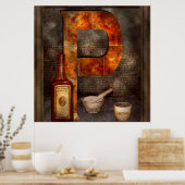 Steampunk – アルファベット – P is for Pharmacy ポスター (キッチン)