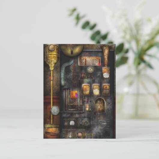 Steampunk – コーヒー1杯ですべてのもの ポストカード (スタンド正面)