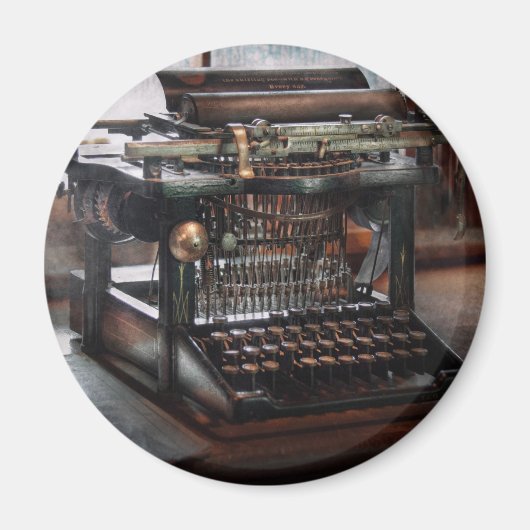 Steampunk – タイプライター – 本当に古いタイプライター マグネット (正面)