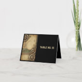 Steampunk ビクトリアン Gearworkの結婚テーブル番号 サンキューカード (正面)